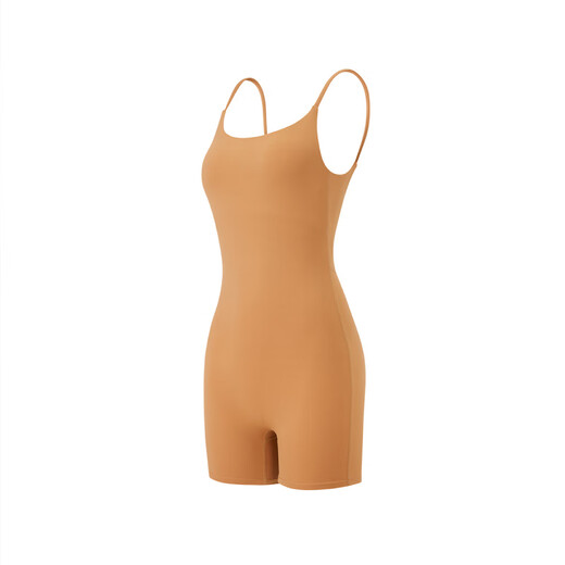 Byurun U-shaped large backless body shaping one-piece thin abdominal control corset butt lift Pilates one-piece yoga suit camel yellow M