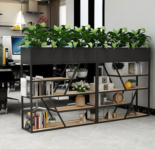 Fantasy iron partition shelf screen modern simple green plant flower stand office planter cafe locker A type 12*25*15