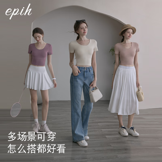 EPIH Yoga Wear Suit Women's Beautiful Pilates Training Clothes Fitness Sportswear 2025 New Summer Thin Lotus Purple Short Sleeves + Dark Gray Leg Leg Pants L