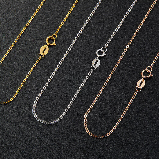 Issa Vera 18K gold necklace for women, flash O-shaped gold necklace, gold color clavicle chain, about 1.92+-0.02 grams