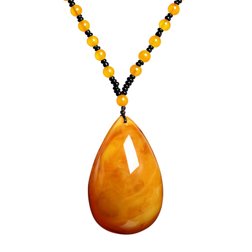 Fat Donglai's same style beeswax necklace old beeswax pendant sweater chain chain D type/Ruyi gourd (old beeswax chain chain type)