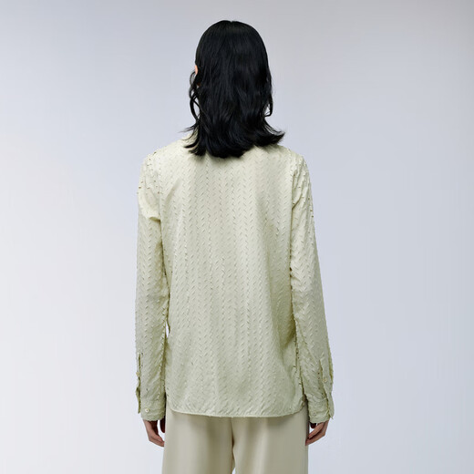 Jiangnan Buyi (JNBY) shopping mall same style 23 autumn new shirt lapel long sleeve 5N8211930 058/green gray white M