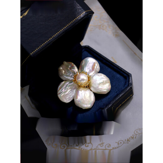 SNQP Retro Baroque Pin Pearl Brooch Women's Flower Corsage Suit Accessories Pink (Uneven and Randomly Haired) The real thing is lighter