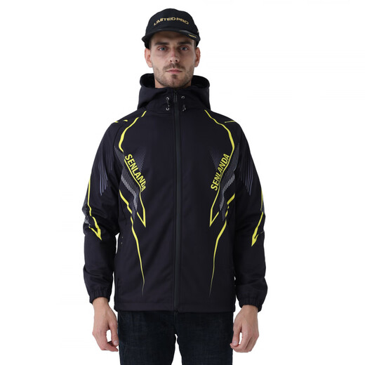 New autumn and winter fishing jacket thin soft shell plus velvet thickened breathable windproof and waterproof mountaineering clothing fishing jacket red plus velvet S