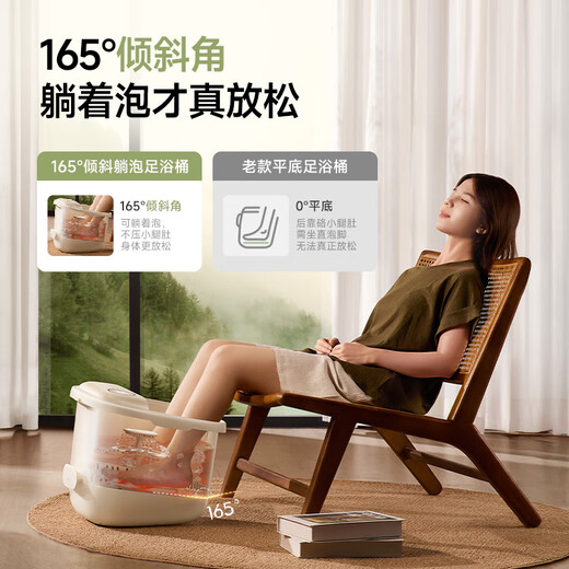 Bear foot bath tub, heated foot bath tub, electric massage, fumigation and physiotherapy, small white tub, fully automatic foot bath tub, constant temperature foot bath tub, antibacterial, gift to parents and elders, national subsidy