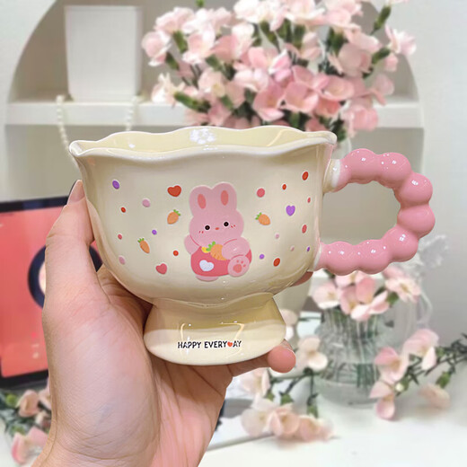 Cute cartoon cinnamon dog ins mug, high-looking cup, ceramic couple water cup, birthday gift for girls, blue party cinnamon dog, single cup