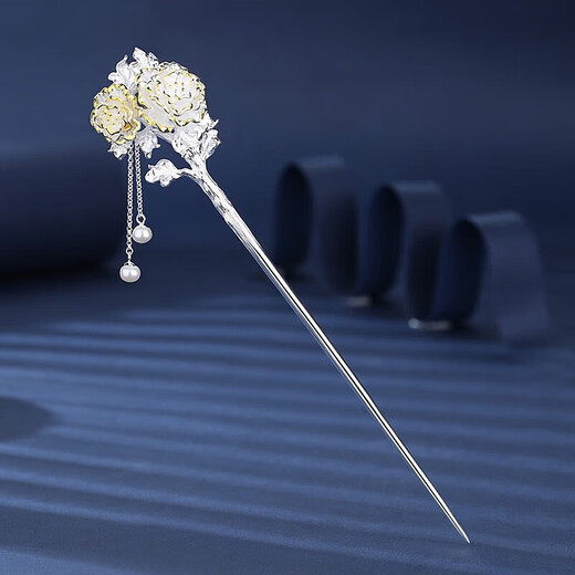 999 sterling silver twelve-flower god hairpin, ancient style hairpin, new Chinese style silver hairpin, high-end tassel hairpin, Chinese Valentine's Day gift, November mountain tea, ideal lover + gift box