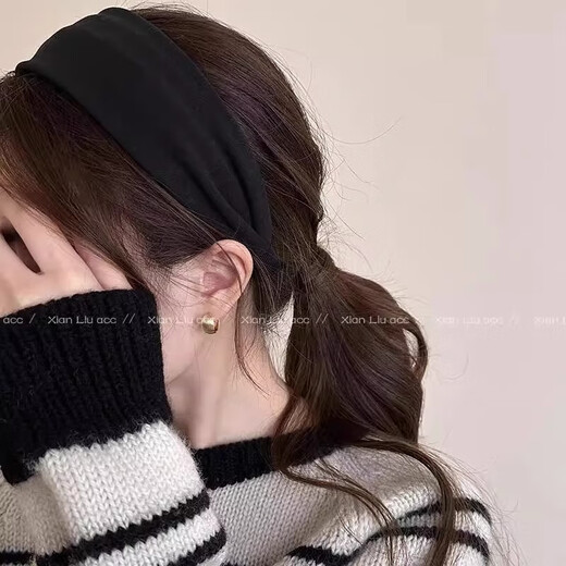 Daily wear wide-brimmed hair band headband for women 2025 new high-ceiling gray hair band hairpin travel headband gray wide-brimmed headband