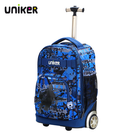 Uniker Trolley Schoolbag Boy Gran capacidad Estudiantes de secundaria Estudiantes Femeninos Femenino Volver escuela primaria de doble propósito 6-12 años de menores de peso ligero Rebirth 12161a