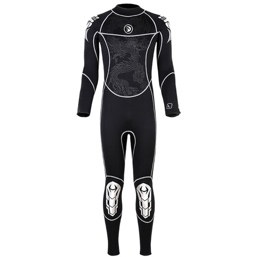 HiSEA 1.5mm Men's One-piece Wet Suit Coldproof and Warm Swimsuit Men's Dragon Black (1.5MM) 3XL