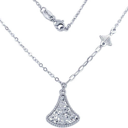 Beijing Gold Trading Center Co., Ltd. Platinum Hollow AB Adjustable Crushed Ice Fan-shaped Small Skirt Chain Approximately 5.49g