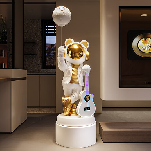 Jizhao Astronaut Starry Sky Projector Lamp Intelligent Audio Ornament Astronaut Large Floor-to-ceiling Living Room Gift for Moving House White + Base Karaoke Guitar + Xiaoai Speaker + Projector Lamp No Specifications