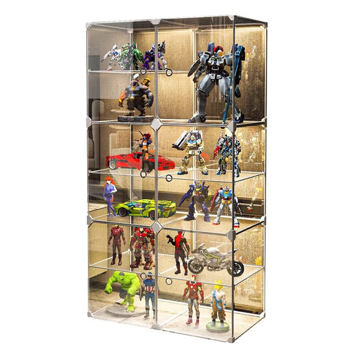 He Jiagong figure display cabinet Lego building blocks transparent storage box household imitation acrylic toy dust-proof model display rack A 1 column 4 layers