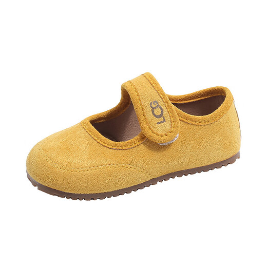 G.duck Little Yellow Duck Children's French Small Leather Shoes Autumn New Korean Style Girls' Frosted Soft Sole Princess Shoes Birkenstock Beanie Shoes Yellow 23 Shoe Inner Length 14.5CM