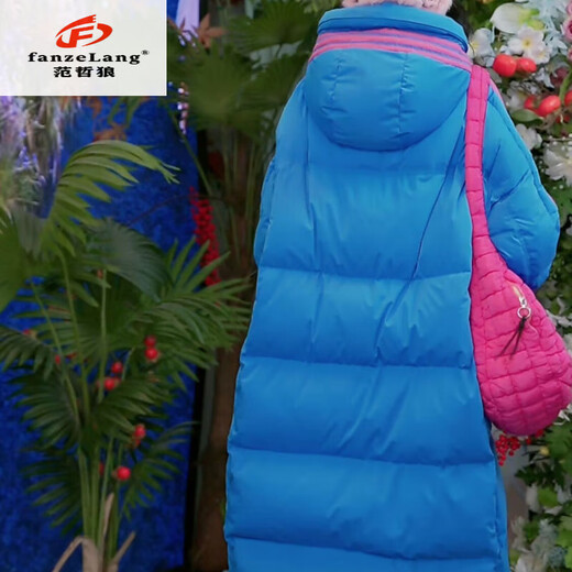 FanzELANG (FANZELANG) 400g down thickened cold-resistant 30-degree warm white duck down extreme cold down jacket for women 2026 winter long outdoor jacket leather powder M 101-120Jin Jin equal to 0.5 kg (prepared)