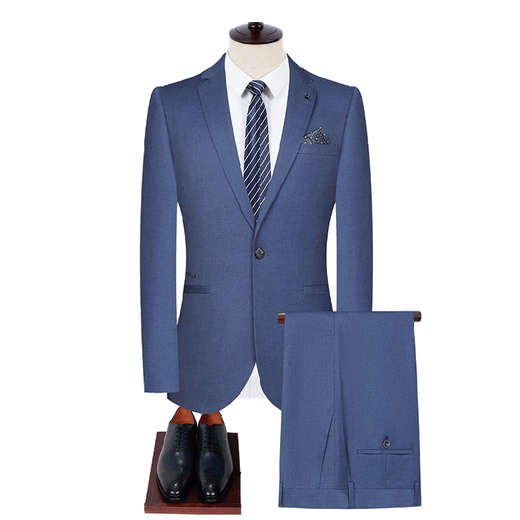 BOSS suit men's 2025 new spring and autumn high-end brand wedding groom slim single button split suit blue M 170 suitable for 100-125 Jin Jin equals 0.5 kg
