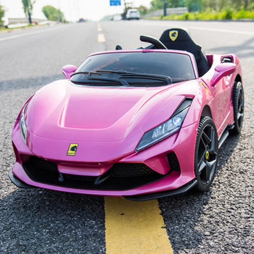 COSCO JUVENI LE Kinder-Elektroauto Ferrari-Sportwagen Fernbedienung Babyspielzeugauto kann auf dem ersten Geburtstagsgeschenk eines Jungen oder Mädchens sitzen, rot lackiert, Fernbedienung + intelligente Früherziehung + Allradantrieb