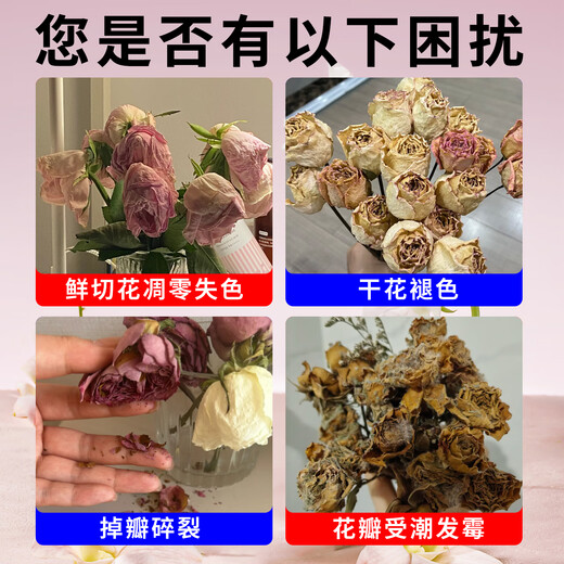 Dried flower fixative spray, anti-oxidation, broken petals, no fading and yellow mold, DIY immortal flower desiccant, 1 bottle, trial pack