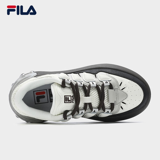 FILA official women's sneakers CARROT modern carrot shoes versatile fashion heightening white shoes sports casual shoes for women first snow white/black-PB 40