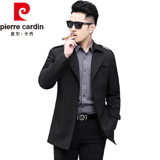 Pierre Cardin Весенне-осенняя хлопковая теплая ветровка Короткая деловая мужская куртка с воротником в британском стиле Модный повседневный вязаный синий топ