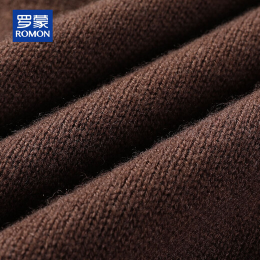 ROMON 100% pure wool sweater men's heavyweight 430G thickened sweater round neck sweater men's autumn and winter casual bottoming shirt