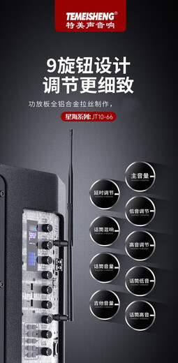 TEMEISHENG JT10-66 outdoor musical instrument audio road show K song square dance portable guitar saxophone playing and singing live broadcast