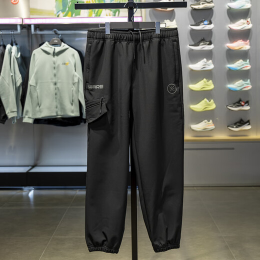 Li Ning Wade Series Men's 2025 New Style Tie-Leg Plus Velvet Warm Water-Repellent Loose Sports Pants AYKV435 Black AYKV435-1 S