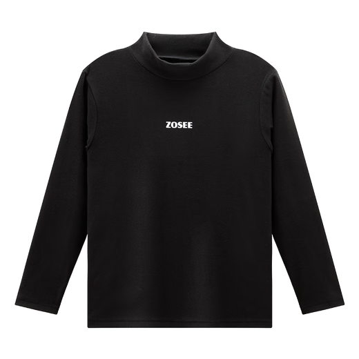 Zuoxi boys' half turtleneck bottoming shirt autumn and winter long-sleeved underwear children's antibacterial warm inner wear winter off-white 140