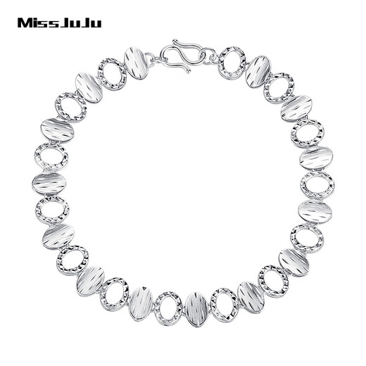 Miss JuJu pt950 platinum colorful shell bracelet for women, fashionable platinum colorful light luxury hand jewelry, weight 10.28 grams, length 16.5cm, width 7mm