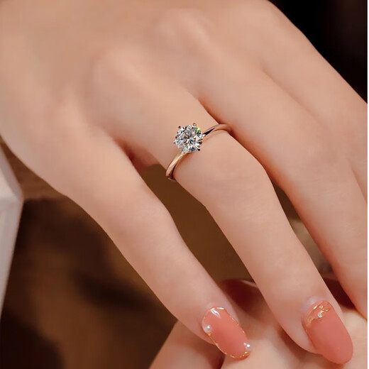 MZMZ platinum ring for women pt950 platinum proposal diamond ring engagement ring Valentine's Day birthday gift for girlfriend and wife local warehouse/next day delivery - light luxury six-claw diamond ring one carat