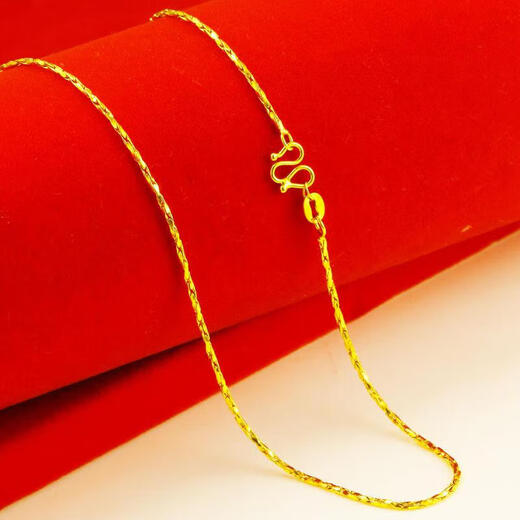 Zhouke applicable gold necklace 9999 pure gold men's and women's baby's breath chain thin clavicle chain pure gold real sand gold necklace 9 9