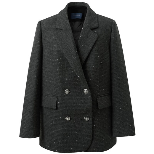 Sancai 95 white goose down 2025 winter new sheep wool down jacket loose double breasted M