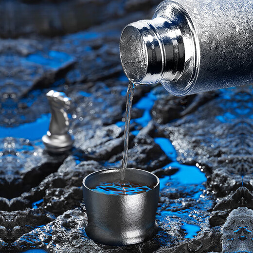 Pure titanium thermos cup for tea and water separation for men and women, double-layer titanium water cup, titanium crystal stewed tea cup, Begonia powder-290 ml