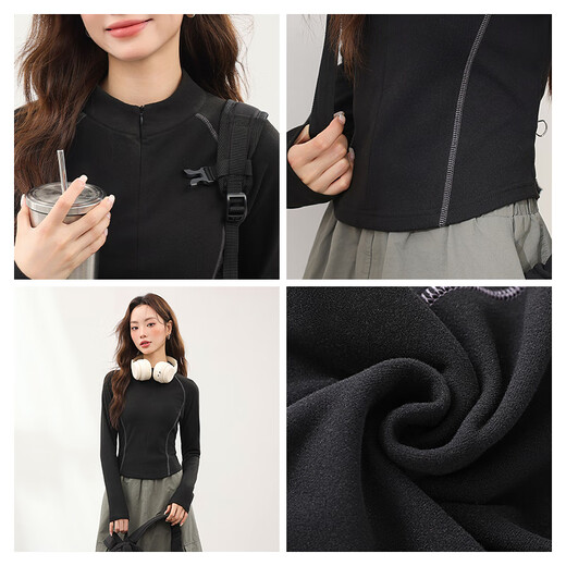 MJ STYLE turtleneck thin velvet bottoming shirt for women 2026 winter half-zip design fishbone slim warm versatile long-sleeved top