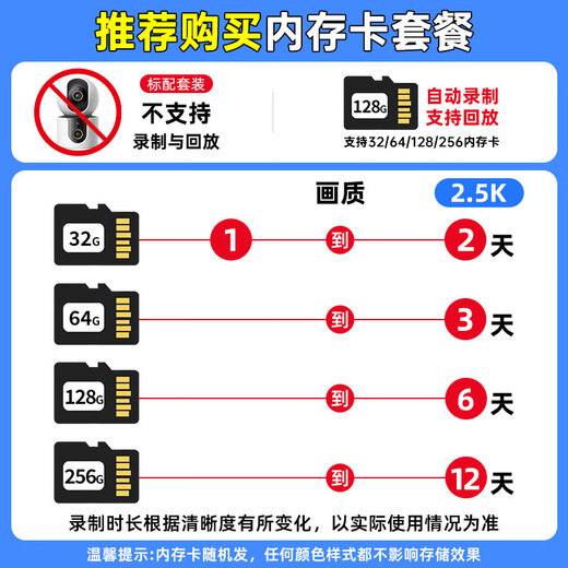 Xiaomi camera C500 dual camera version dual 4 million pixel high-definition home indoor surveillance camera baby monitoring 360 degrees no blind spots with night vision panoramic mobile phone remote control C500 dual camera version + 64G memory card + wall hanging accessory package