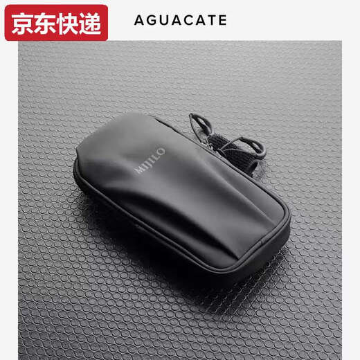 Lancaihe 2025 running mobile phone arm bag for men and women sports arm bag for Apple 16 Huawei universal waterproof arm bag wrist bag black leather film waterproof material
