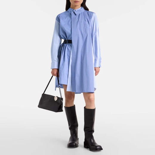 Sacai striped cotton poplin shirt dress P01099134 blue M M