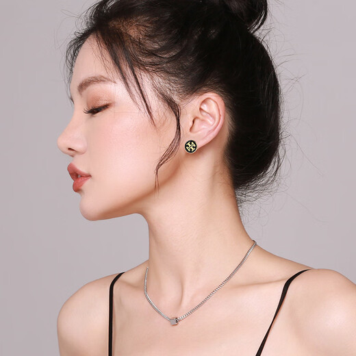 Yalundi French unique small earrings women's ear buckle metal earrings women's niche silver earrings 2025 new hot style high-end