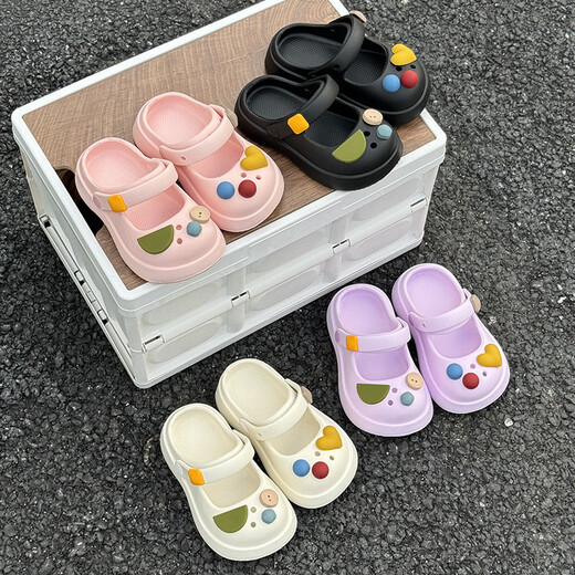 Princess Rabbit Girls Slippers Summer Girls 2025 New Princess Shoes Mary Jane Children's Crocs Girls Sandals Black 19 Inner Length cm