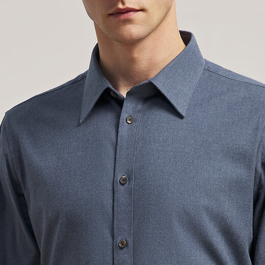 雅戈尔（YOUNGOR）雅戈尔【绒面蓄热升温】2025秋季新款商务休闲保暖长袖衬衫男 藏青 44