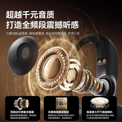 Chengruida Voice of Berlin 2025 latest wireless Bluetooth headset with ultra-long battery life, ear-mounted smart body, deep noise reduction, Huaqiangbei headphone list, top ten music gold list, No. 1 M127 Qianse-Supreme Edition | ACS sound effect | doubled battery life upgrade, high-fidelity noise reduction core | no sound leakage during sports