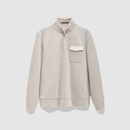 JOEONE Shopping mall same T-shirt men's autumn and winter fashionable and comfortable long-sleeved inner top Slim version + light rice + ST3E50412 M 170/92A (48)