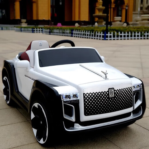 Rolls-Royce children's electric four-wheel car, children's remote control toy car, charging, adult swinging stroller, painted red top with explosion-proof soft tires/four-wheel drive/large battery/leather seat, remote control/self-driving/swing/trunk/Bluetooth music/mobile phone APP/shock-absorbing/slow start