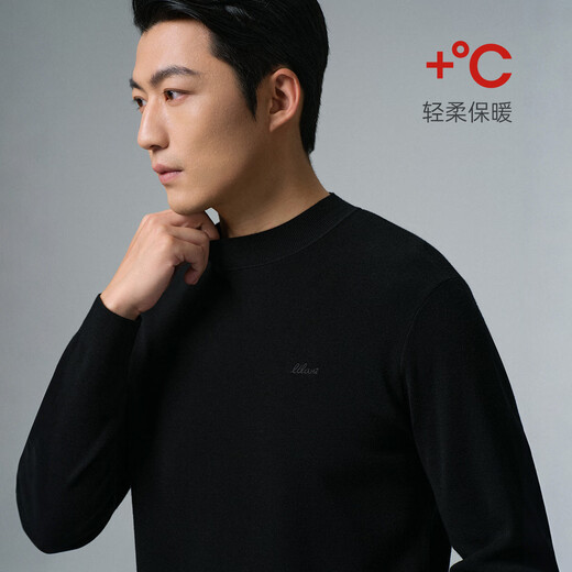 利郎可机洗羊毛衫男冬季毛衣2025新款商务男士毛衫保暖针织衫打底衫 黑色（G5DMS0081S） XL 175/88A