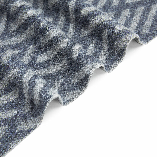 YOUNGOR Scarf Men's Diamond Pattern Cashmere Blended Scarf Winter Warm Scarf 2025 Shopping Mall Same Style Gray Blue YWWJ715308HQQ One Size
