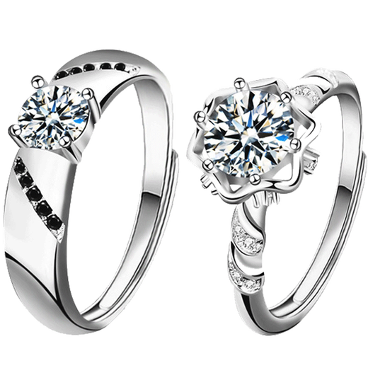 EothPT950 platinum moissanite couple rings for girls, a pair of rings for men, platinum Valentine's Day birthday gifts for girlfriends, a pair of PT950 platinum moissanite rings + certificate
