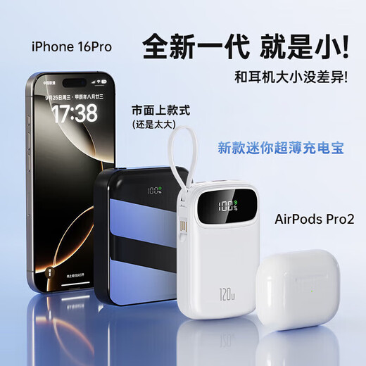 MIORWOOR 3C Certification丨Can be used on airplanes Power Bank Large Capacity 20000 mAh Battery Ultra-Thin Compact Portable Comes with Cable Three-in-One Super Fast Charging White Flagship Edition 3C Certification丨Comes with Four Cables丨Upgraded Chip 20000mAH