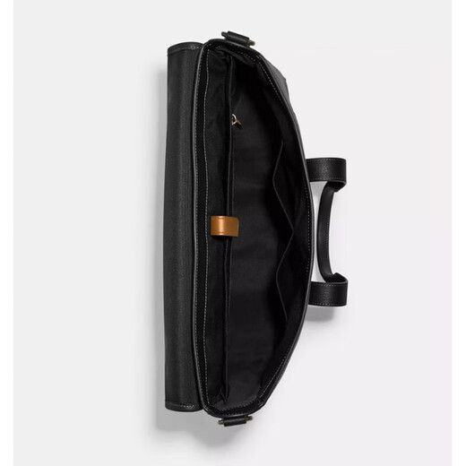 COACH Computer Bag Men's Bag Black Business Briefcase Handbag Shoulder Light Luxury Crossbody Authentic Father Boyfriend Gift Black 15.3 inches/39 cm
