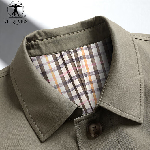 Брендовая ветровка VITRUVIUS, мужская повседневная деловая куртка средней длины из чистого хлопка с лацканами и потайными пуговицами, темно-синяя 6XL 200/112A