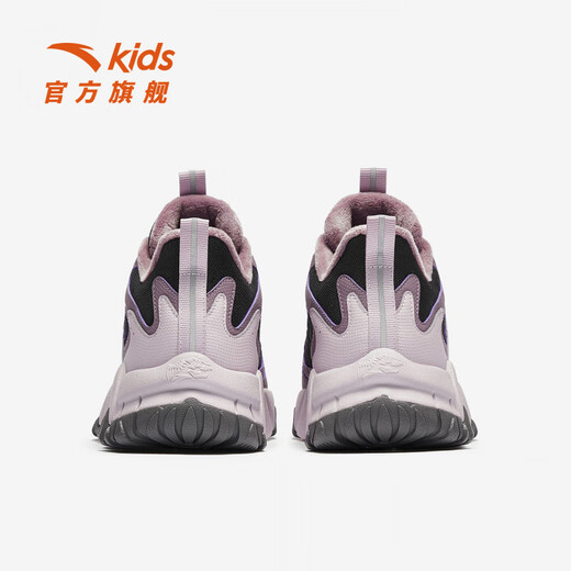 ANTA Children's Cotton Shoes 25 Autumn New Products for Big Girls with Velvet Warm Thick Sole Anti-Slip Fashionable Knob Button Outdoor Cotton Boots Black/Dust Purple/Healing Pink-1 33